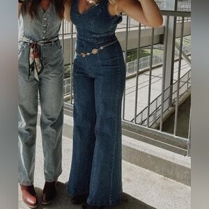 Flying Tomato Medium Wash Denim One Piece